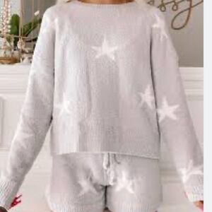 Gray Star Print Lounge Set